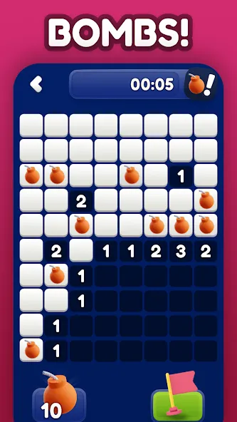 Minesweeper Bomb Mines Game (Майнсвипер разблокирует уровни Марка)  [МОД Menu] Screenshot 3