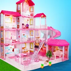 Скачать взломанную Girl Doll House Design Games (Дизайнерские игры для девочек Домик для кукол)  [МОД Все открыто] - последняя версия apk на Андроид