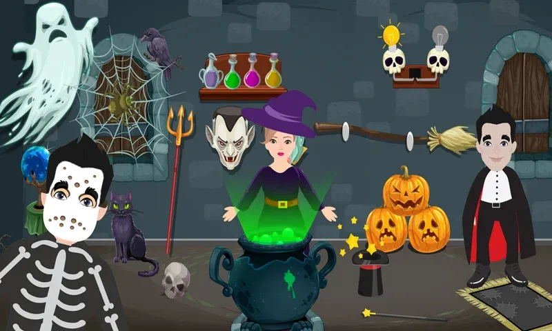 Pretend Play Halloween Party (Претендуй на Хэллоуинскую вечеринку)  [МОД Mega Pack] Screenshot 1