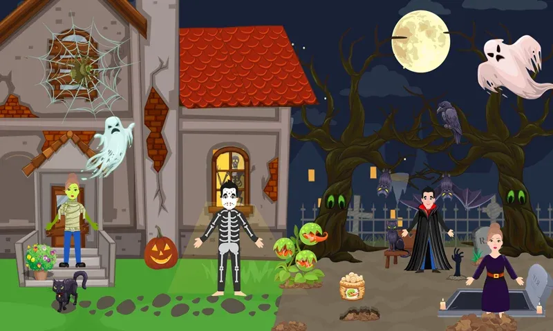 Pretend Play Halloween Party (Претендуй на Хэллоуинскую вечеринку)  [МОД Mega Pack] Screenshot 2