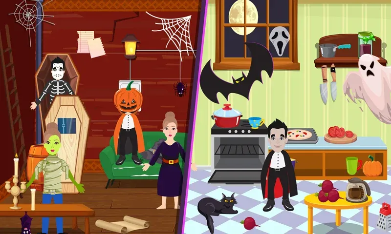 Pretend Play Halloween Party (Претендуй на Хэллоуинскую вечеринку)  [МОД Mega Pack] Screenshot 4