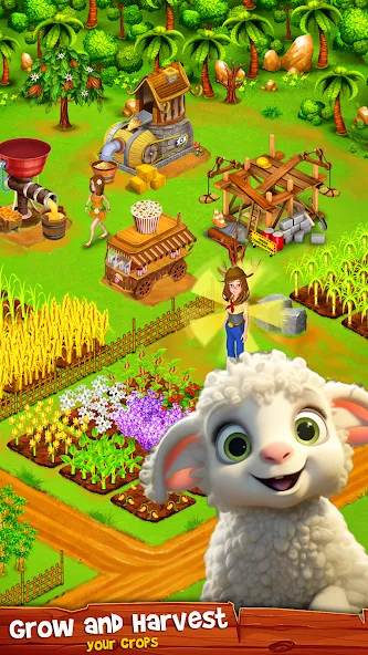 Country Valley Farming Game (Парадайз Хей Фарм Айленд)  [МОД Много денег] Screenshot 1