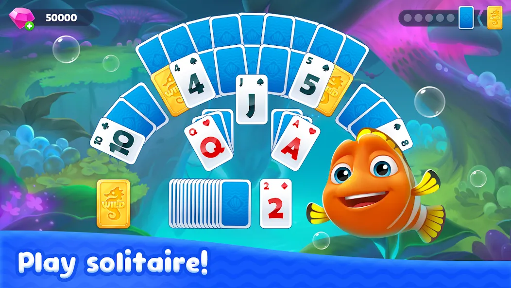 Fishdom Solitaire (Фишдом Солитер)  [МОД Бесконечные деньги] Screenshot 2