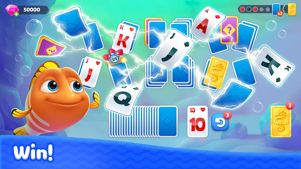 Fishdom Solitaire (Фишдом Солитер)  [МОД Бесконечные деньги] Screenshot 3