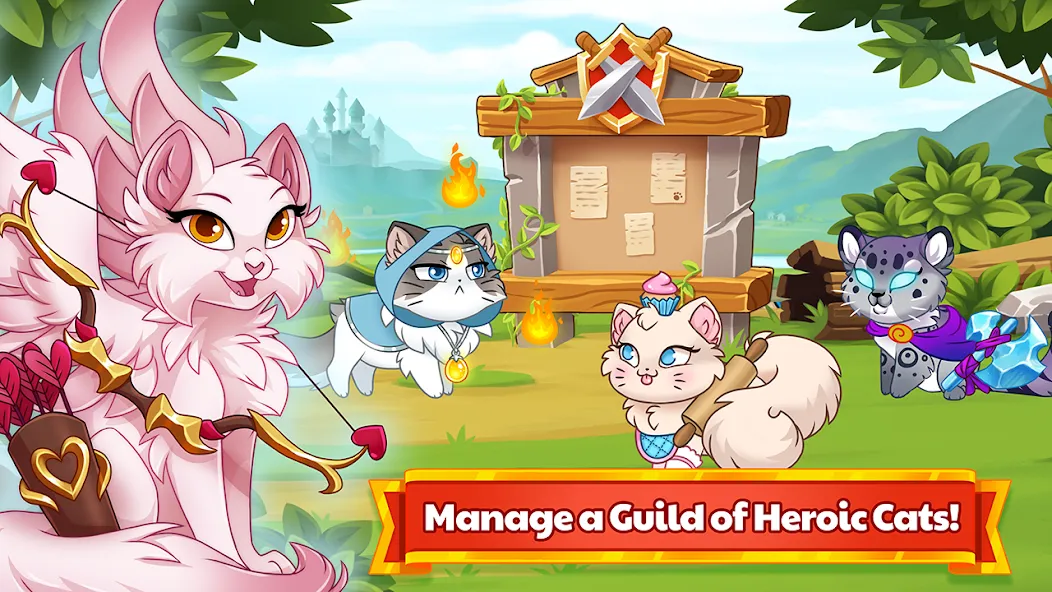 Castle Cats - Idle Hero RPG (Кэстл Кэтс)  [МОД Бесконечные монеты] Screenshot 1