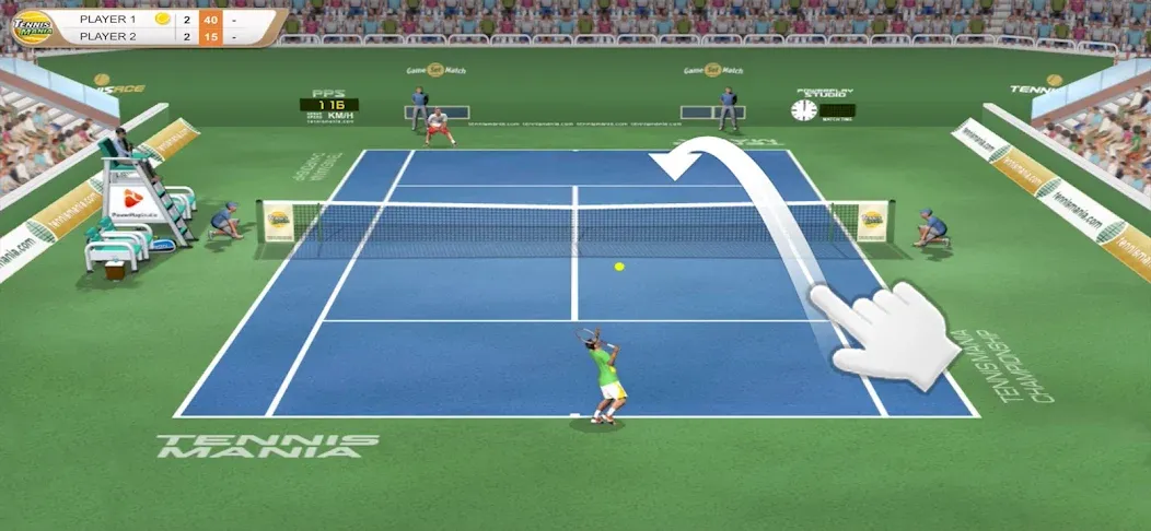 Tennis Mania Mobile (Теннис Мания Мобайл)  [МОД Бесконечные монеты] Screenshot 1
