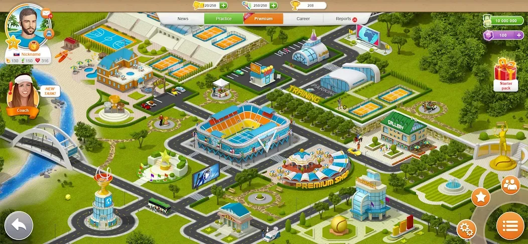Tennis Mania Mobile (Теннис Мания Мобайл)  [МОД Бесконечные монеты] Screenshot 3