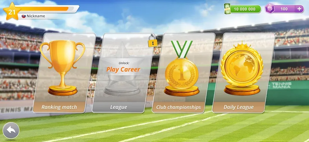 Tennis Mania Mobile (Теннис Мания Мобайл)  [МОД Бесконечные монеты] Screenshot 4