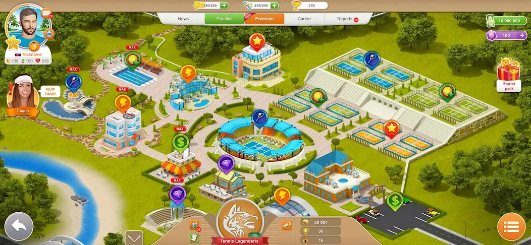 Tennis Mania Mobile (Теннис Мания Мобайл)  [МОД Бесконечные монеты] Screenshot 5