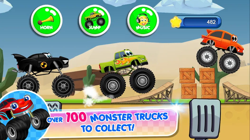 Monster Trucks Game for Kids 2 (Монстр Тракс Игра для Детей 2)  [МОД Unlimited Money] Screenshot 2