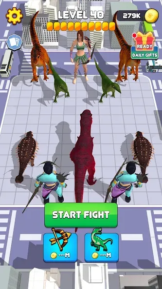 Dinosaur Monster Fight Battle (Бамбам Монстр Против 100 Дверей)  [МОД Много денег] Screenshot 2