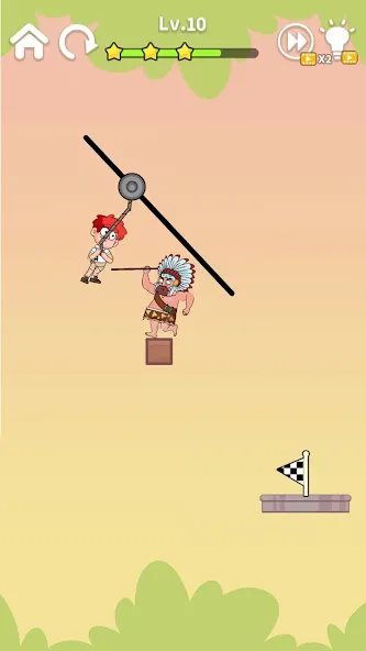 Zipline Rescue: Physics Game (Зиплайн Рескью)  [МОД Много монет] Screenshot 1