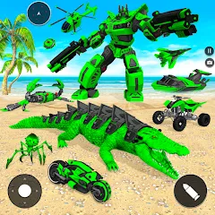 Скачать взломанную Crocodile Animal Robot Games  [МОД Unlocked] - стабильная версия apk на Андроид