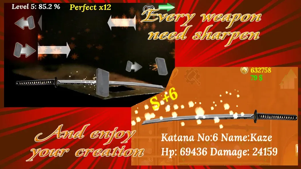 Katana Collection : blacksmith  [МОД Много монет] Screenshot 4