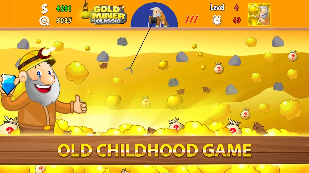 Gold Miner Classic: Gold Rush (Голд Майнер Классик)  [МОД Все открыто] Screenshot 1