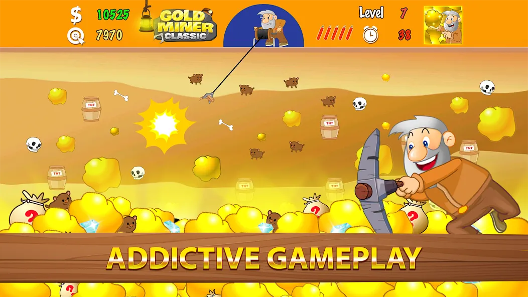 Gold Miner Classic: Gold Rush (Голд Майнер Классик)  [МОД Все открыто] Screenshot 2