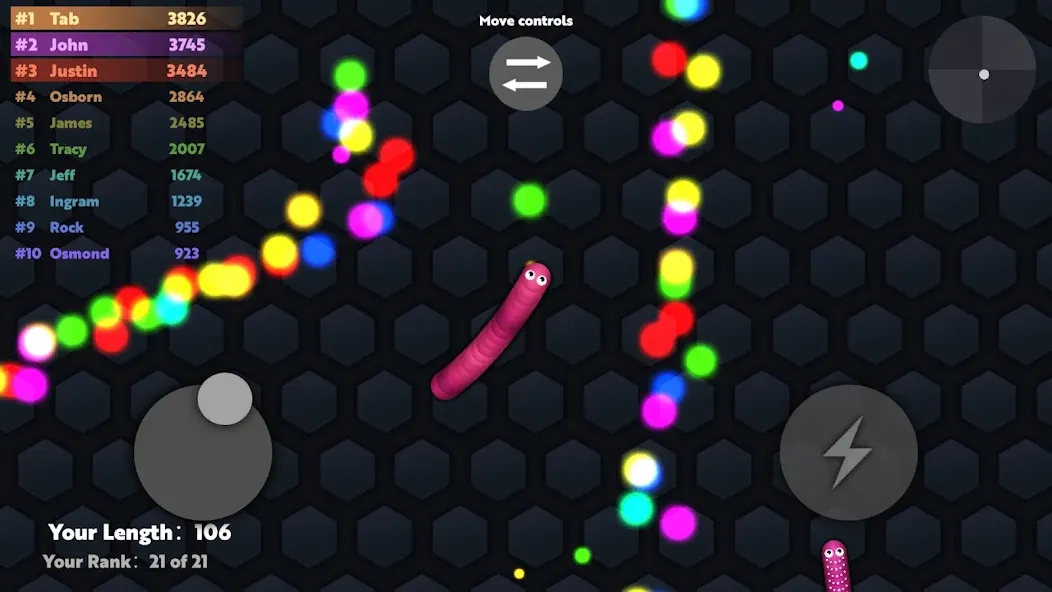 Slide.io - Hungry Snake Game  [МОД Бесконечные монеты] Screenshot 4