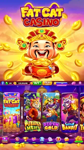 Fat Cat Casino - Slots Game (Фэт Кэт Казино)  [МОД Бесконечные деньги] Screenshot 2