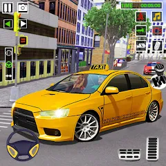 Скачать взломанную City Taxi Games-Taxi Car Games (Сити Такси Игры)  [МОД Все открыто] - стабильная версия apk на Андроид