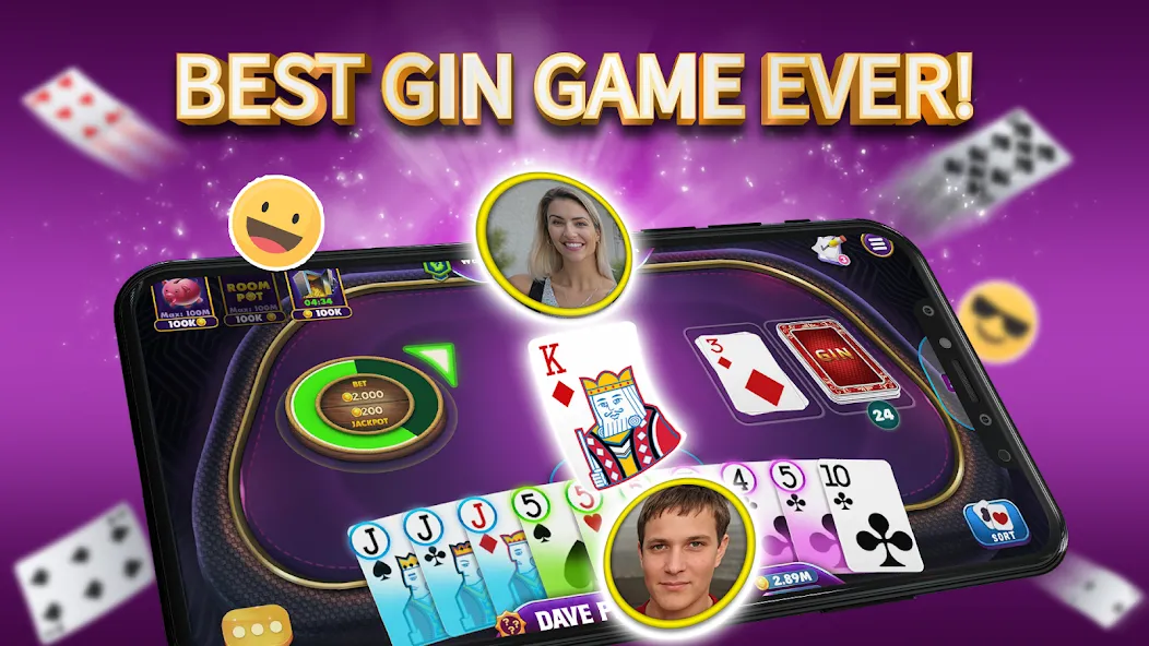 Gin Rummy Elite: Online Game (Джин Рамми)  [МОД Unlocked] Screenshot 1