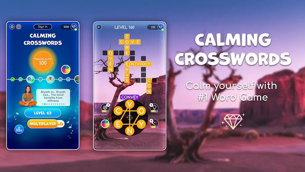 Calming Crosswords Word Puzzle  [МОД Бесконечные монеты] Screenshot 1