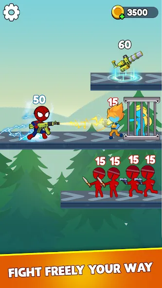 Stick Shooter: Battle Game (Стик Шутер)  [МОД Много монет] Screenshot 1