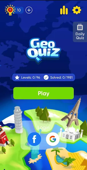 Geo Quiz: World Geo Trivia (Джио Квиз)  [МОД Много монет] Screenshot 1