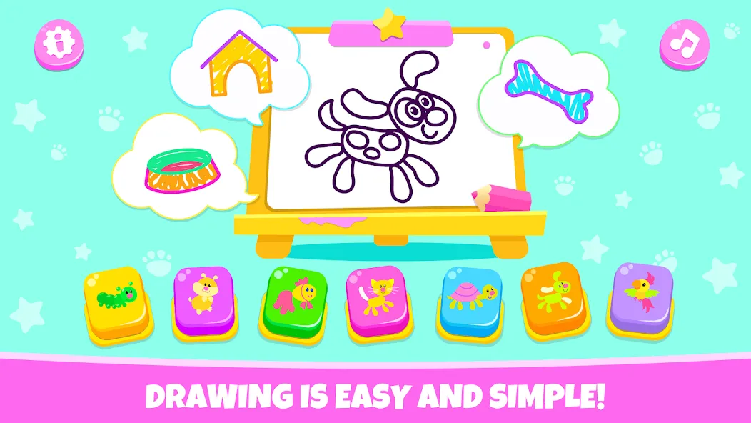 Drawing for kids! Toddler draw  [МОД Много монет] Screenshot 1