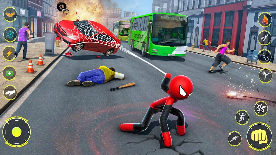 StickMan Rope Hero Spider Game (Стикмен Роуп Хиро Спайдер Гейм)  [МОД Много монет] Screenshot 3