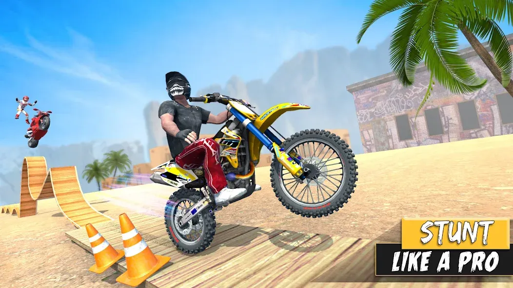 Bike Stunt Games Stunt Bike 3D (Байк стант рэмп игра Байк Джамп)  [МОД Меню] Screenshot 4