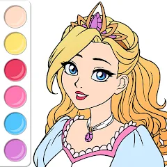 Взломанная Princess Coloring Book Game  [МОД Menu] - стабильная версия apk на Андроид