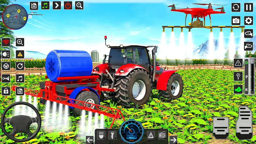 Real Tractor Driving Games (Риал Трактор Драйвинг Геймс)  [МОД Меню] Screenshot 4