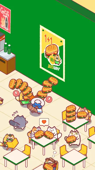 Cat Snack Bar: Cute Food Games (Кэт Снэк Бар)  [МОД Много монет] Screenshot 3