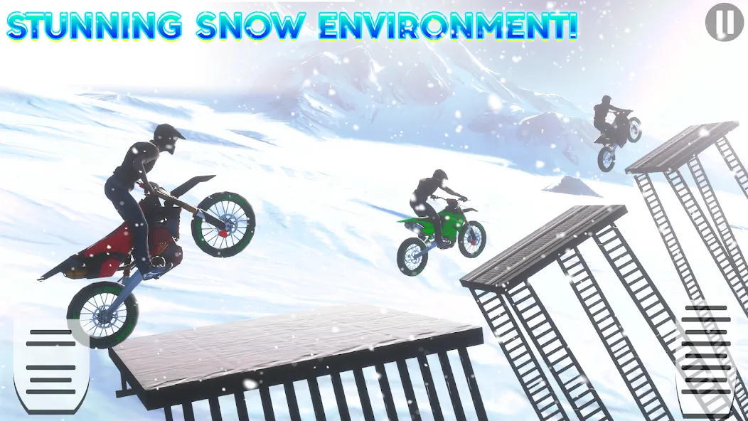 Snow Tricky Bike Stunt Race 3D  [МОД Mega Pack] Screenshot 2