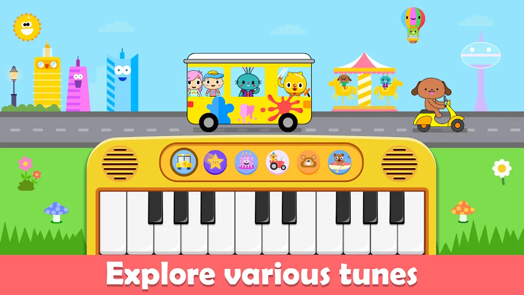 Baby Piano Kids Music Games  [МОД Меню] Screenshot 1