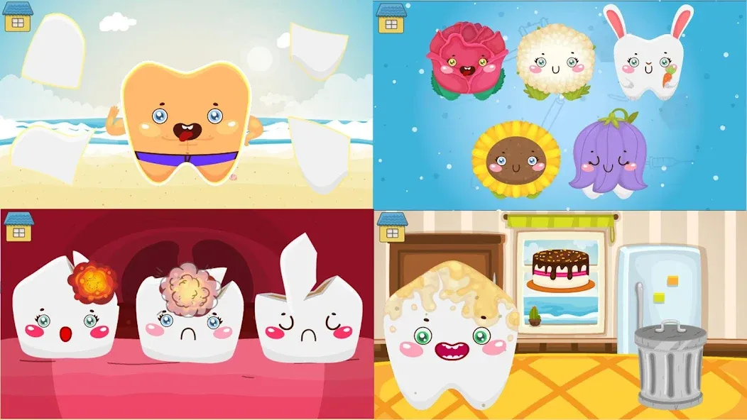 Funny Teeth kids dentist care!  [МОД Много денег] Screenshot 1