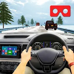 Взлом VR Traffic Racing In Car Drive (ВР Трафик Гонки на Автомобиле Вождения)  [МОД Mega Pack] - последняя версия apk на Андроид