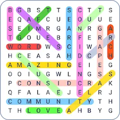 Скачать взломанную Word Search Colorful  [МОД Бесконечные деньги] - последняя версия apk на Андроид