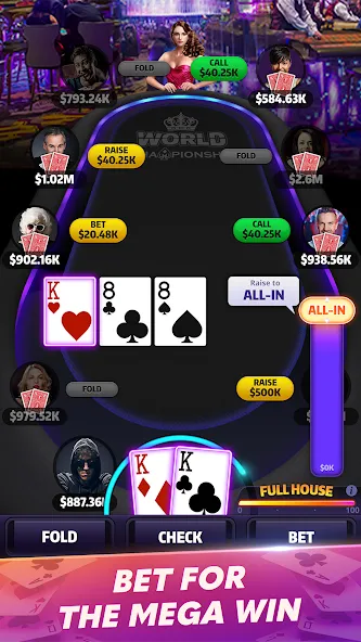 Mega Hit Poker: Texas Holdem (Мега Хит Покер)  [МОД Бесконечные монеты] Screenshot 3