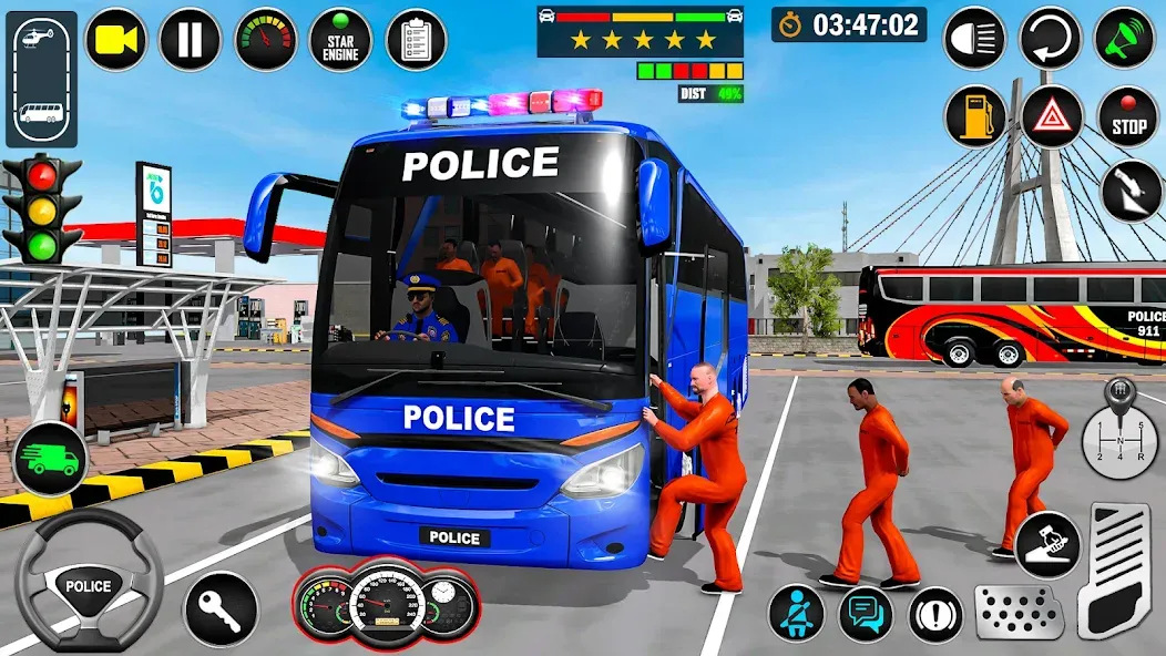 City Bus Simulator Bus Game 3D (Полицейский автобус симулятор)  [МОД Много денег] Screenshot 3