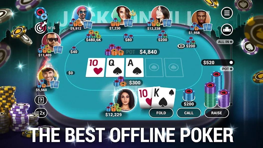 Poker World, Offline TX Holdem (Покер Ворлд)  [МОД Много денег] Screenshot 1