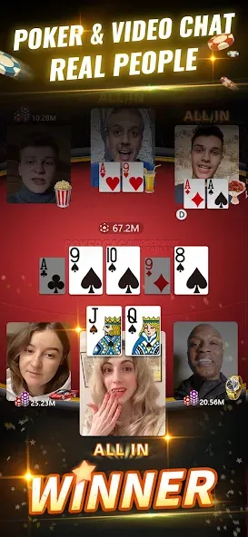 PokerGaga: Texas Holdem Live (ПокерГага)  [МОД Много монет] Screenshot 1