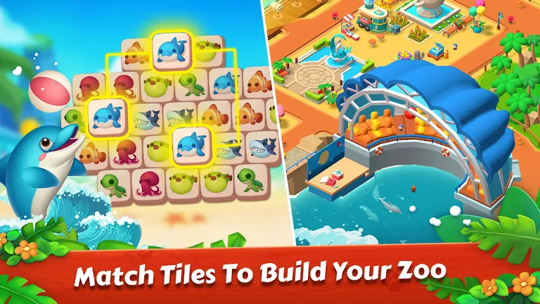 Zoo Tile - Match Puzzle Game (Зу Тайл)  [МОД Много монет] Screenshot 2