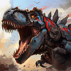 Скачать взломанную Mech War: Jurassic Dinosaur (Мех Батл)  [МОД Бесконечные деньги] - стабильная версия apk на Андроид