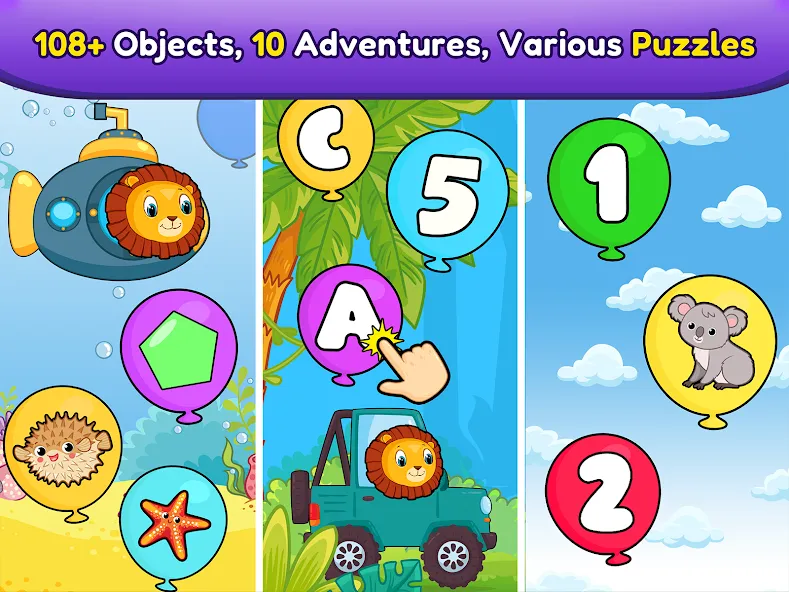 Balloon Pop Kids Learning Game  [МОД Menu] Screenshot 1