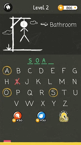 Hangman Words:Two Player Games  [МОД Бесконечные монеты] Screenshot 3