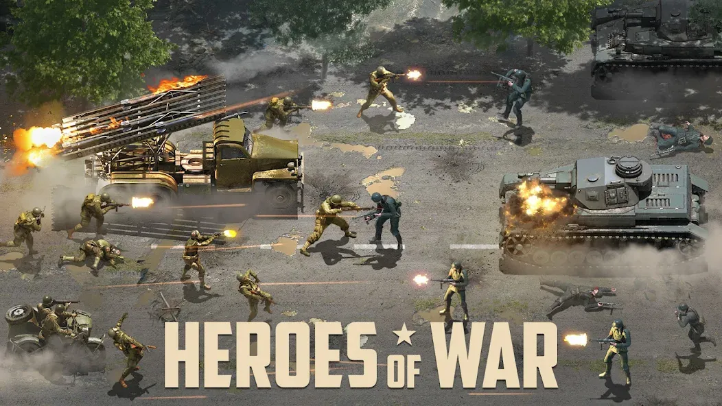 Heroes of War: Idle army game (Герои войны)  [МОД Бесконечные монеты] Screenshot 1