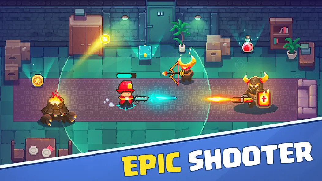 Firefighter: pixel shooter  [МОД Бесконечные монеты] Screenshot 1