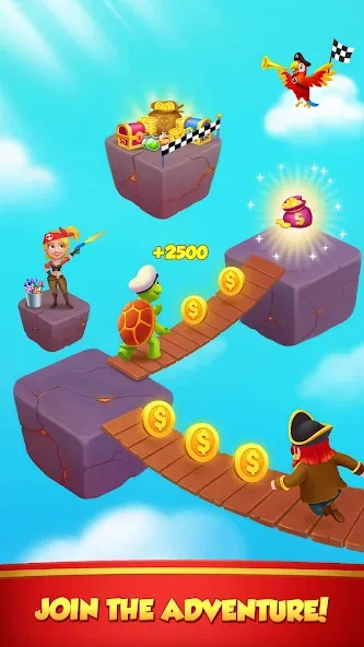 Coin Rush - Pirate GO! (Коин Раш)  [МОД Бесконечные деньги] Screenshot 2