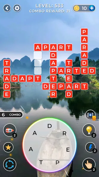 WOW4:Word Connect Offline Word (ВАУ 4)  [МОД Бесконечные деньги] Screenshot 4